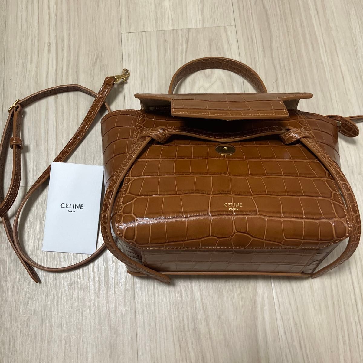 CELINE セリーヌ ベルトバッグ ナノクロコ型押し タン|Yahoo CELINE セリーヌ ベルトバッグ ナノクロコ型押し タン|Yahoo