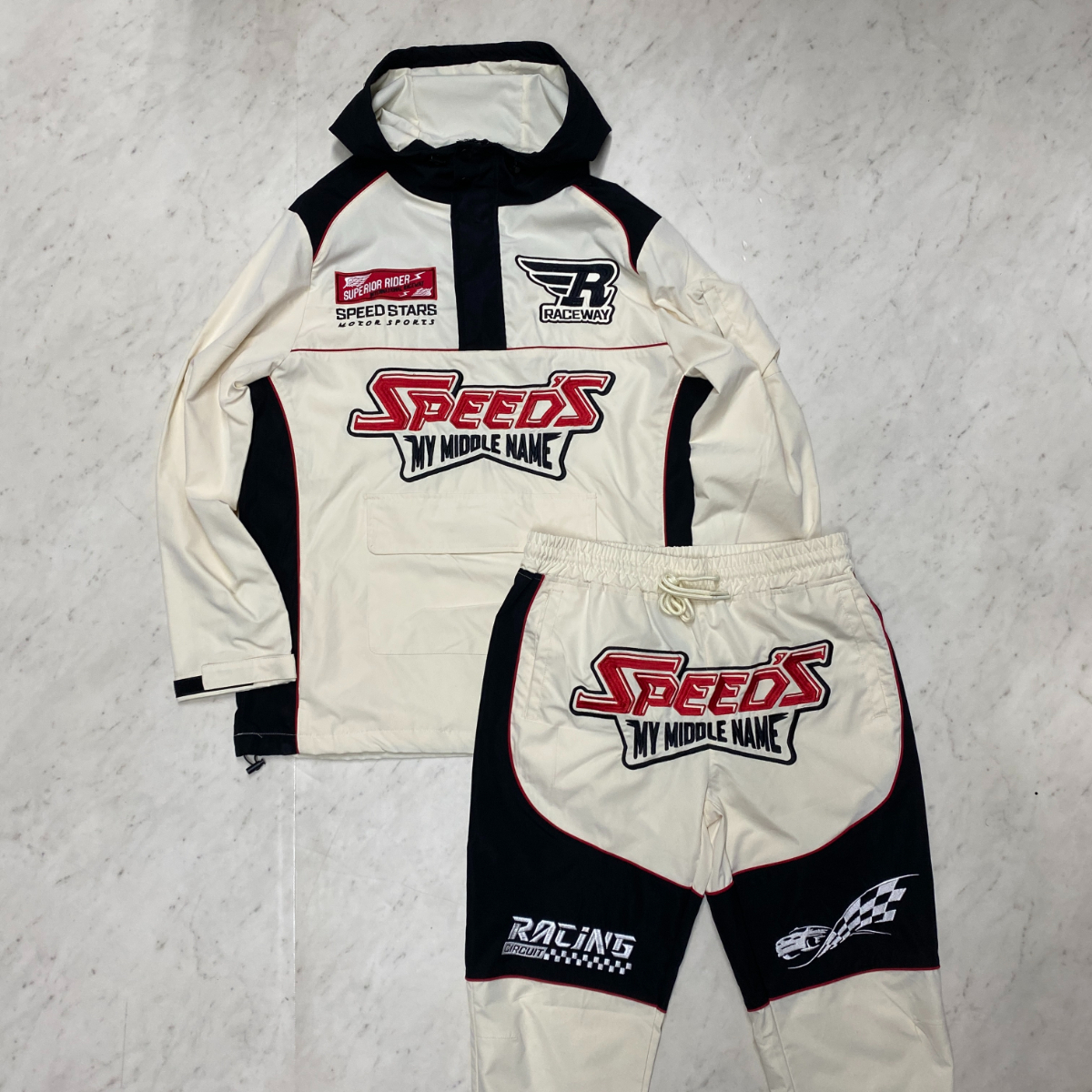 USA正規品 【XL】 R3BEL レーベル Premium Racing Setup プレミアム レーシング アノラック ウィンドブレーカー セットアップ オフホワイト