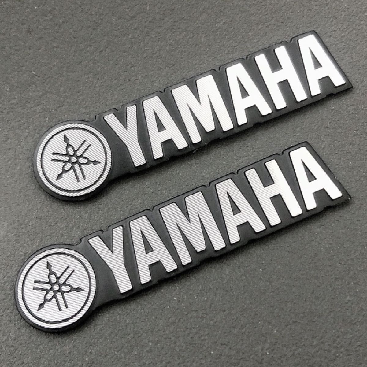 YAMAHA ヤマハ アルミ エンブレム プレート シルバー/ブラック a YAMAHA ヤマハ アルミ エンブレム プレート シルバー/ブラック a