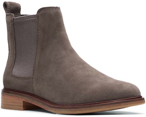 Clarks 24cm サイドゴア ブーツ ジッパー トープ スエード チェルシー レザー 革 ブーティー ローファー バレエ スニーカー パンプス AC6_画像1