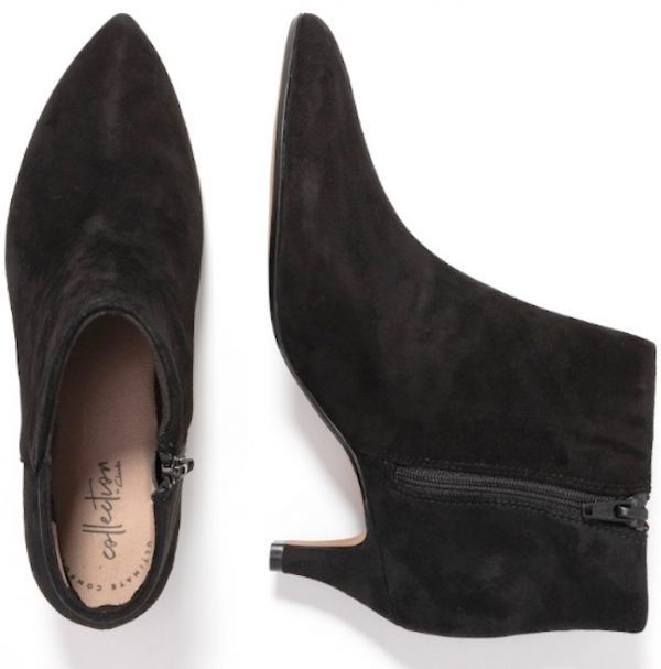 Clarks 27cm ботинки молния черный чёрный замша кожа кожа формальный ботиночки - Loafer балет спортивные туфли туфли-лодочки AC4