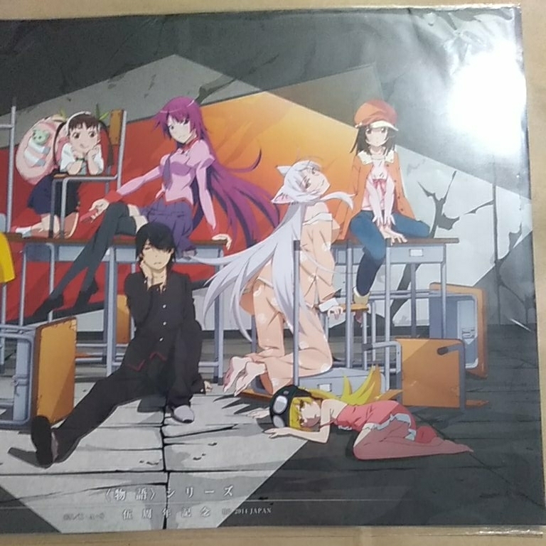  most lot monogatari series 5 anniversary commemoration G. poster & sticker unopened new goods A3 size Bakemonogatari 