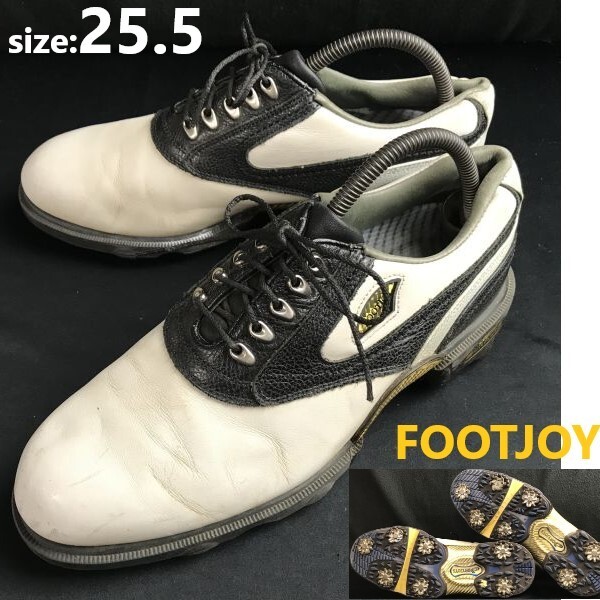 【新作入荷!!】 FOOTJOY/フットジョイ★DryJoys/ゴルフシューズ【size:25.5/white×black/白×黒】GOLF/sneakers/dress Shoes/trainers◆pF-173 25.5cm