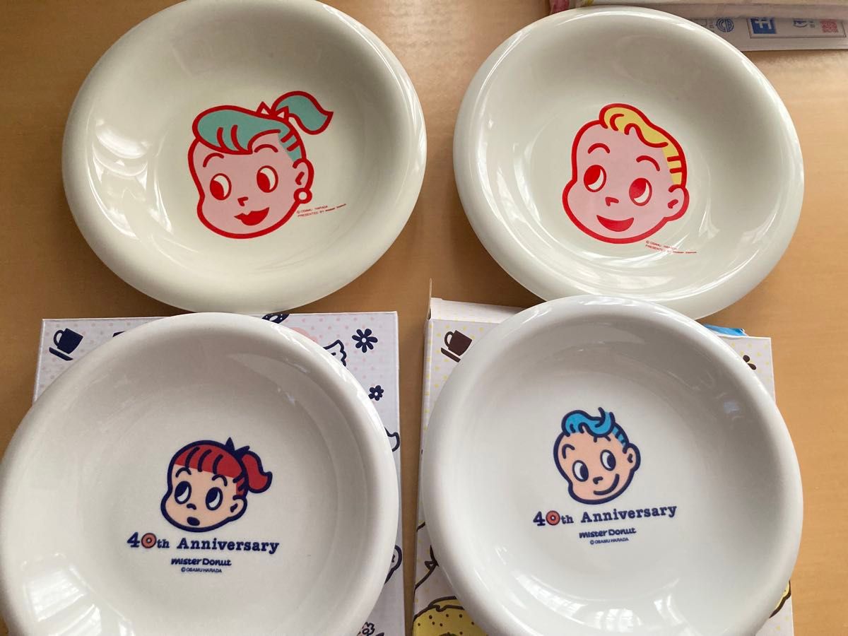 オサムグッズ プレート4種セット ミスタードーナツ 原田治 オサムグッズ プレート4種セット ミスタードーナツ 原田治