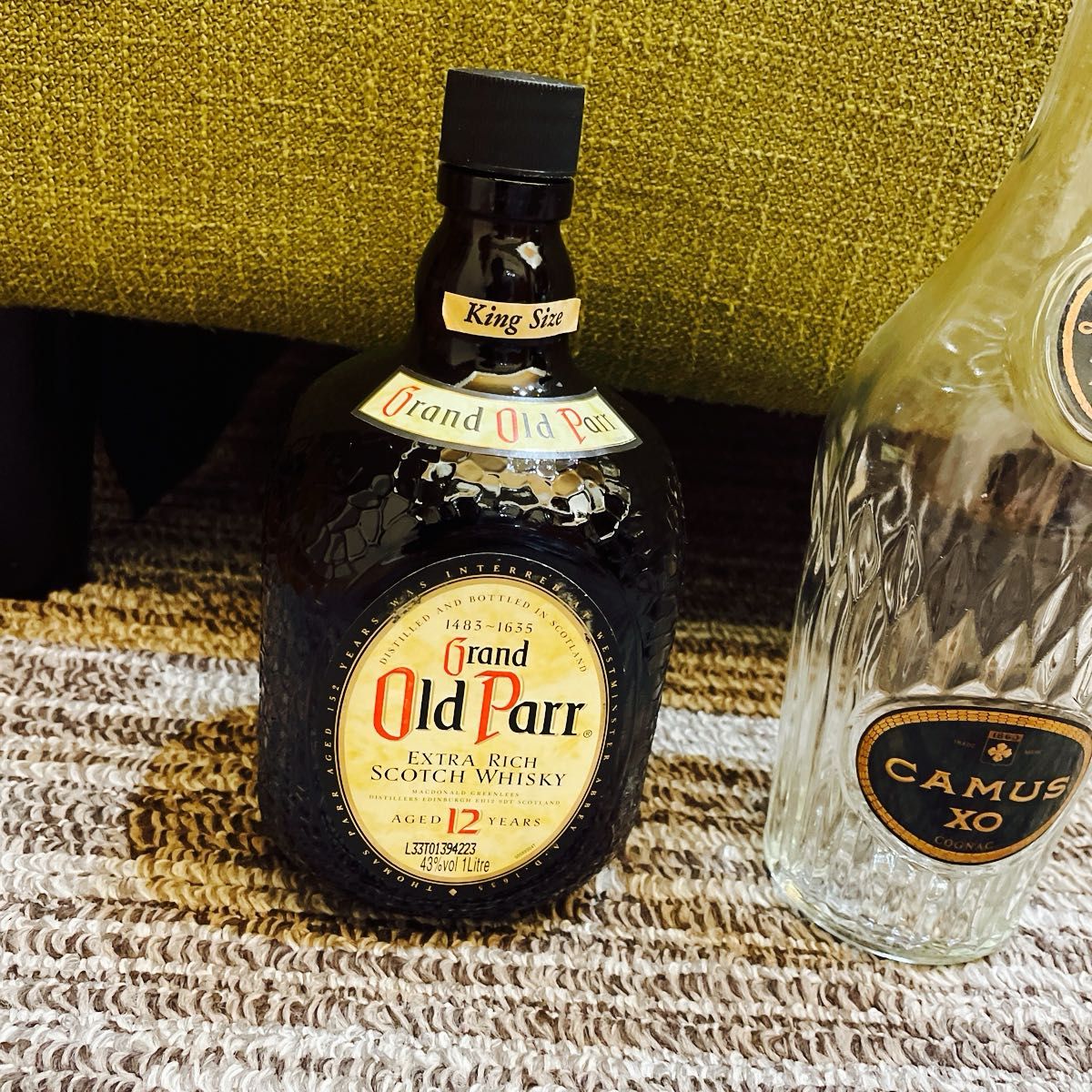 ブランデー 空瓶 2本セット CAMUS XO COGNAC Old Parr 12年 ブランデー 空瓶 2本セット CAMUS XO COGNAC Old Parr 12年