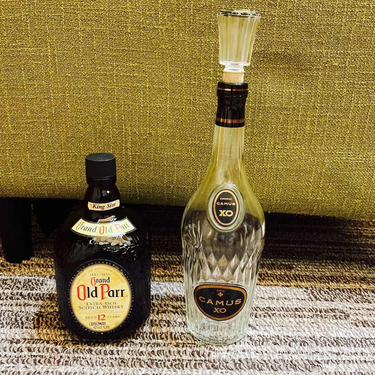 ブランデー 空瓶 2本セット CAMUS XO COGNAC Old Parr 12年 ブランデー 空瓶 2本セット CAMUS XO COGNAC Old Parr 12年