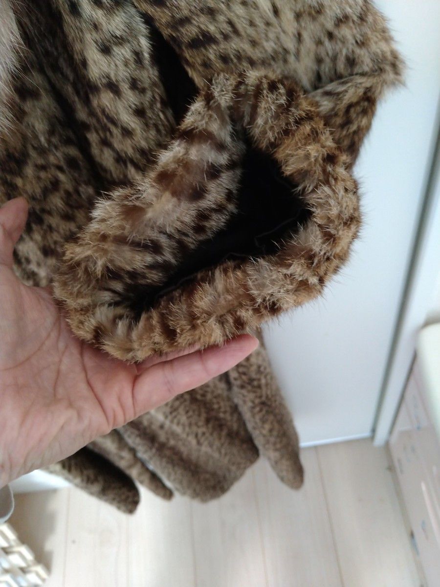 レオパードキャット リアルファー ロングコート 毛皮 ヒョウ柄 レオパードキャット リアルファー ロングコート 毛皮 ヒョウ柄