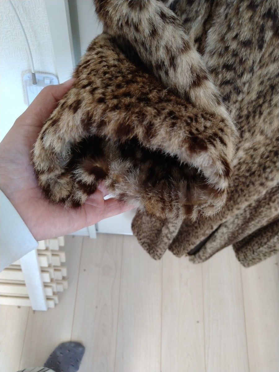 レオパードキャット リアルファー ロングコート 毛皮 ヒョウ柄 レオパードキャット リアルファー ロングコート 毛皮 ヒョウ柄