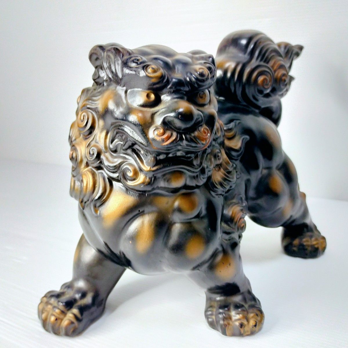 昭和レトロ 陶器製 獅子 狛犬 シーサー 置物 オブジェ 昭和レトロ 陶器製 獅子 狛犬 シーサー 置物 オブジェ