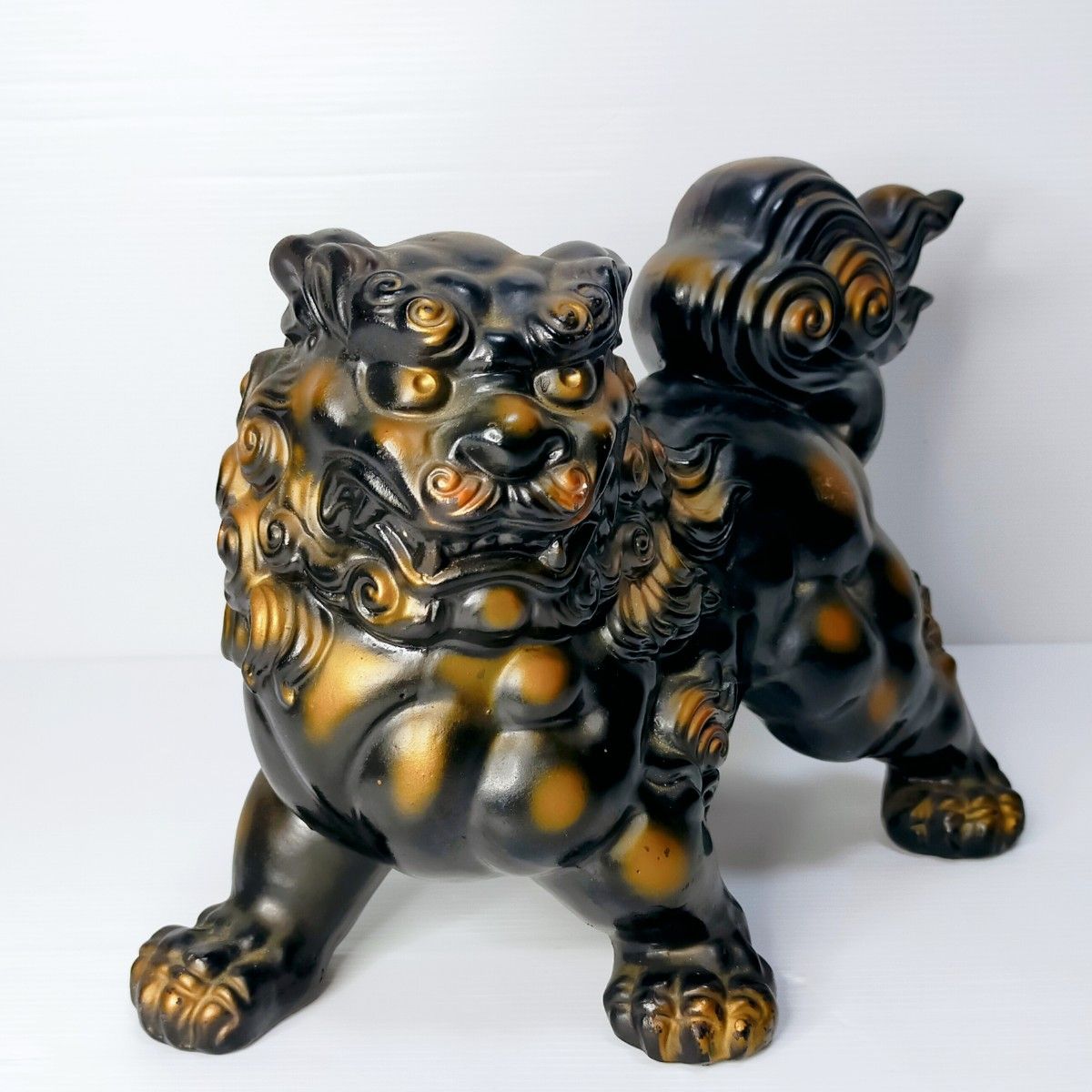 昭和レトロ 陶器製 獅子 狛犬 シーサー 置物 オブジェ 昭和レトロ 陶器製 獅子 狛犬 シーサー 置物 オブジェ