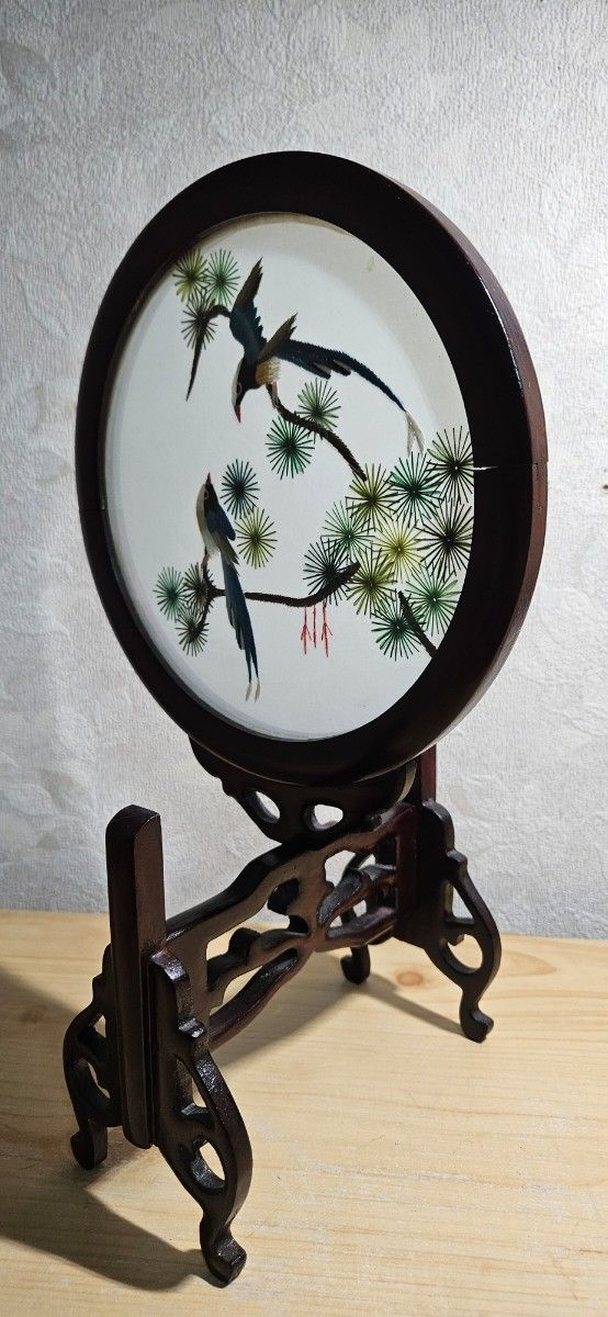 中国美術工芸品 両面刺繍 尾長鳥 オブジェ 置物|Yahoo!フリマ 中国美術工芸品 両面刺繍 尾長鳥 オブジェ 置物|Yahoo!フリマ