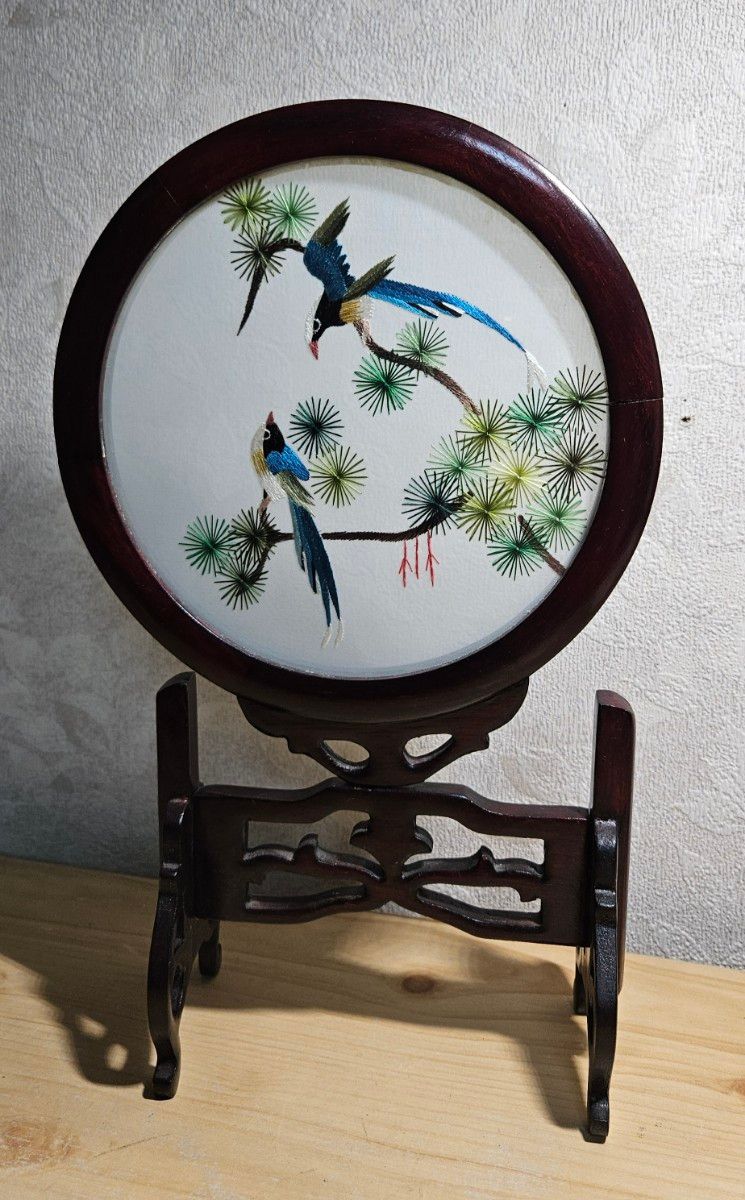 中国美術工芸品 両面刺繍 尾長鳥 オブジェ 置物|Yahoo!フリマ 中国美術工芸品 両面刺繍 尾長鳥 オブジェ 置物|Yahoo!フリマ