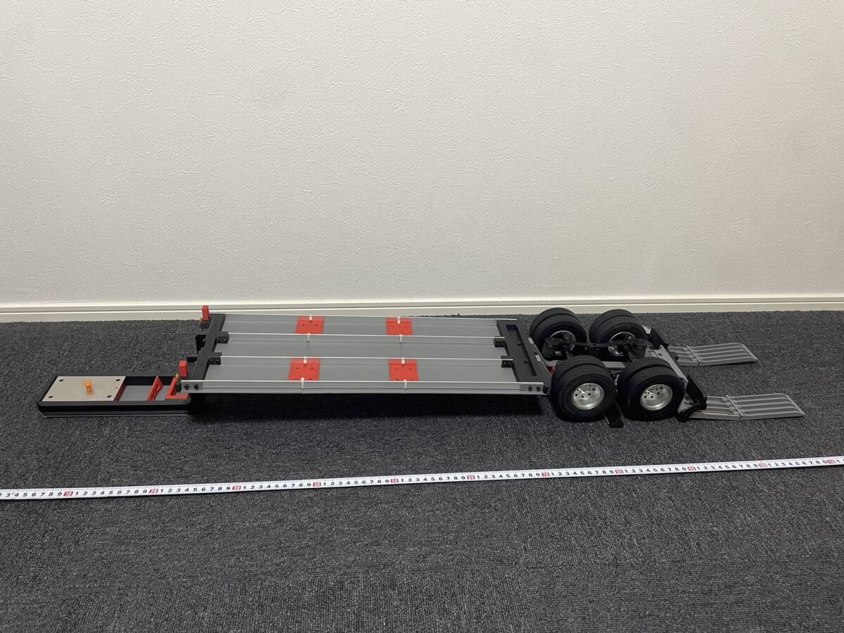 タミヤ1/14 低床8輪重機トレーラー 自作品 1/14 タミヤ ラジコン トレーラー用 8輪低床セミトレーラー 自