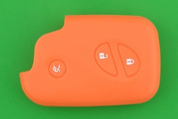 レクサス（LEXUS）・3ボタン・スマートキー用シリコンカバーケース　★★オレンジ色_画像1
