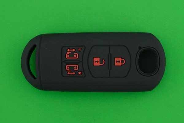 Корпус крышки кремния для Mazda (Mazda) 4 -й кнопка Advanced Key (Smart Key) ★ Black (RED Emoticon Red)