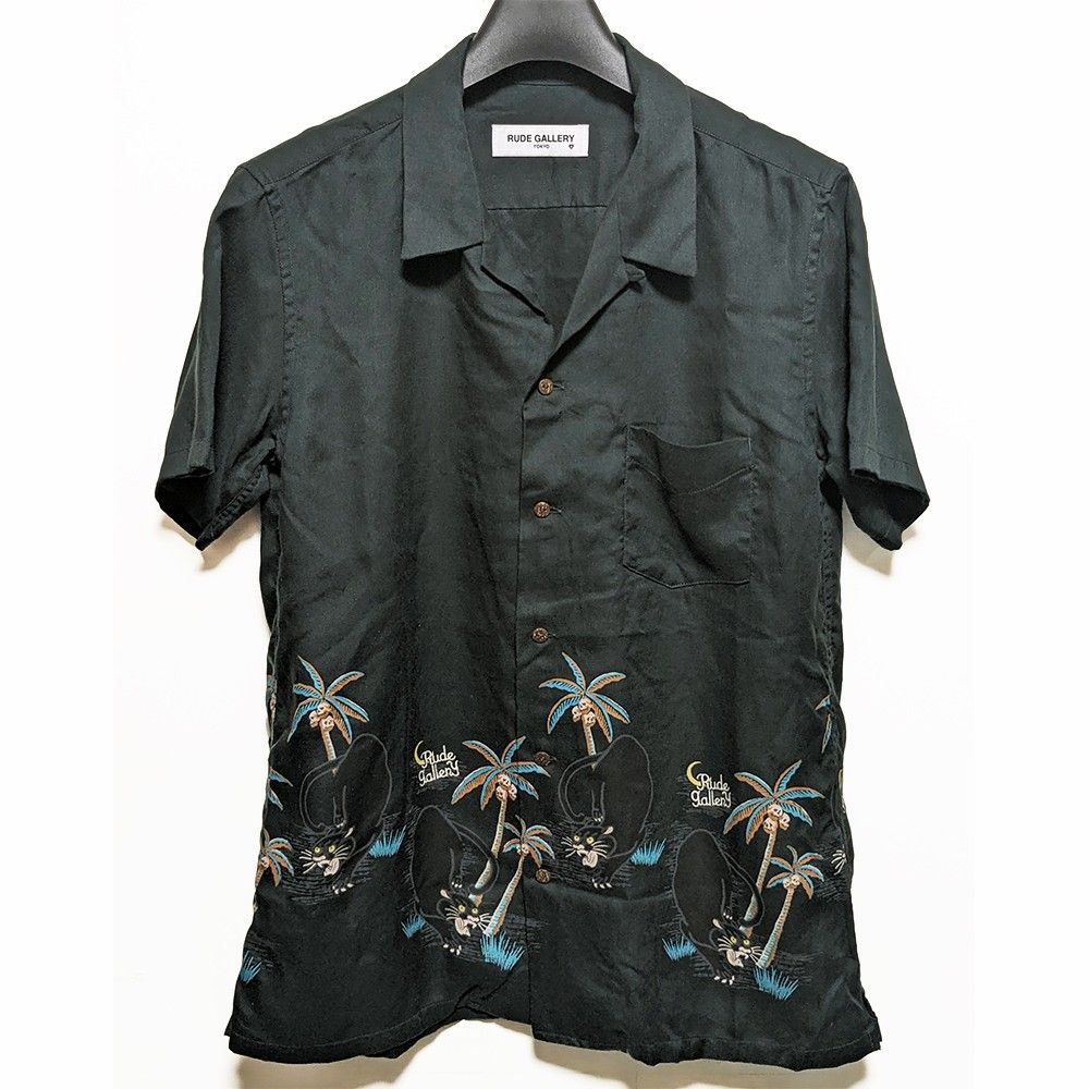RUDE GALLERY 17SS ブラックパンサーアロハシャツ 4 美品 RUDE GALLERY 17SS ブラックパンサーアロハシャツ 4 美品