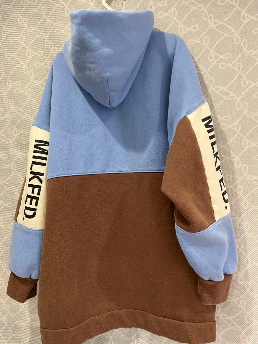 818 MILKFED パーカー ワンピース 青・茶色 ビッグロゴ ロゴ 818 MILKFED パーカー ワンピース 青・茶色 ビッグロゴ ロゴ