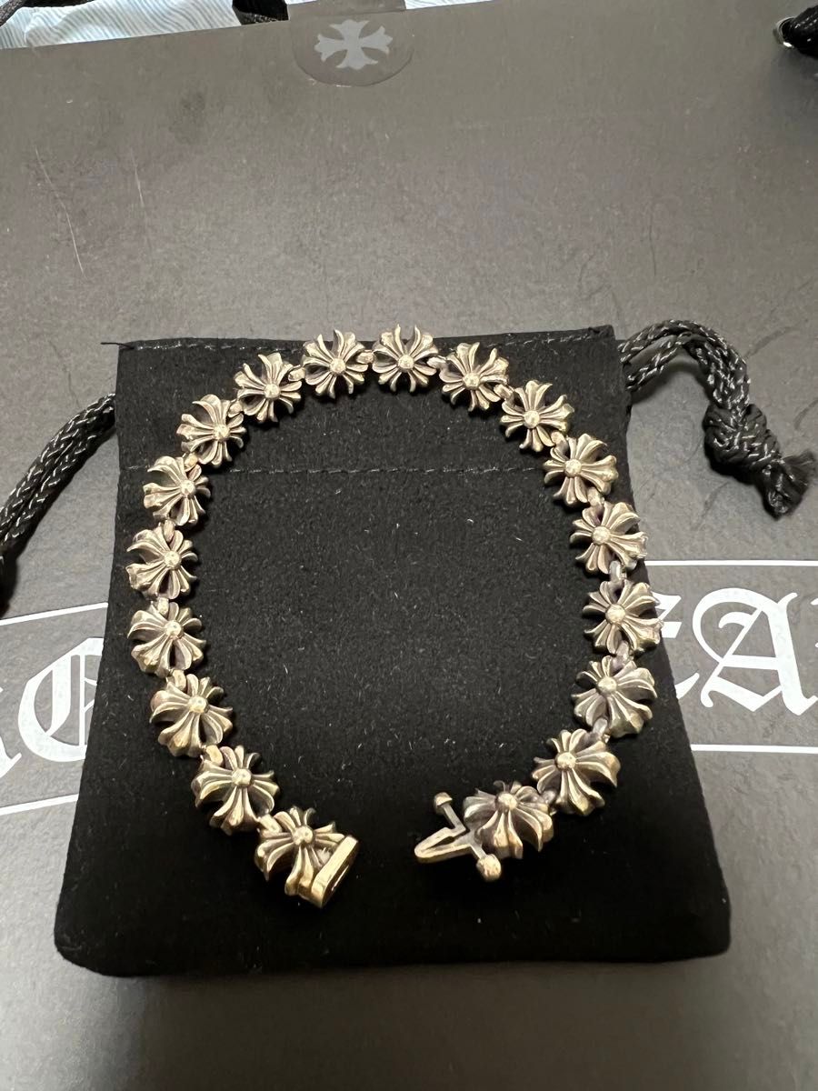 美品】CHROME HEARTS クロムハーツタイニープラス ブレスレット 美品】CHROME HEARTS クロムハーツタイニープラス ブレスレット