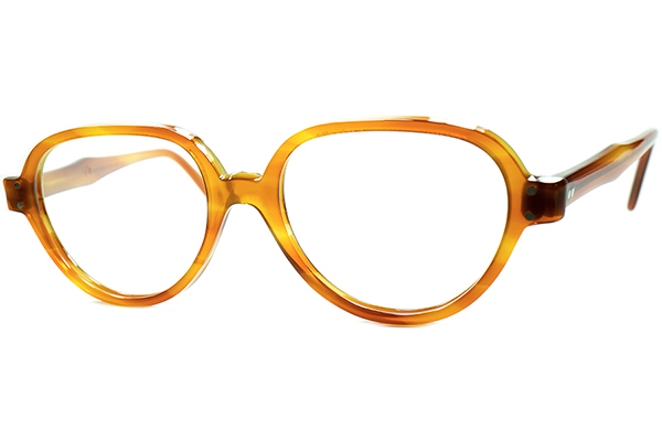 初登場最レア色 渋目初期モデル 1950s-60s デッドUSA製 TART OPTICAL タートオプティカル PUSSYFOOTER size48/18 ハニーアンバー 眼鏡a6646_画像2