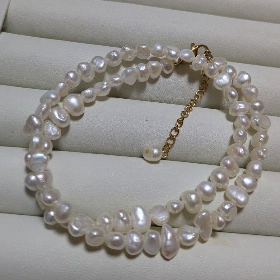 真珠ネックレス　バロックパール　淡水真珠　アレルギー対応　デイリー　冠婚葬祭 真珠ネックレスバロックパール淡水真珠アレルギー対応デイリー冠婚葬祭