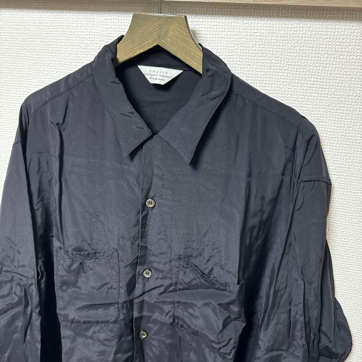 UNUSED アンユーズド シルク混長袖シャツ ドメブラ オーバー UNUSED アンユーズド シルク混長袖シャツ ドメブラ オーバー