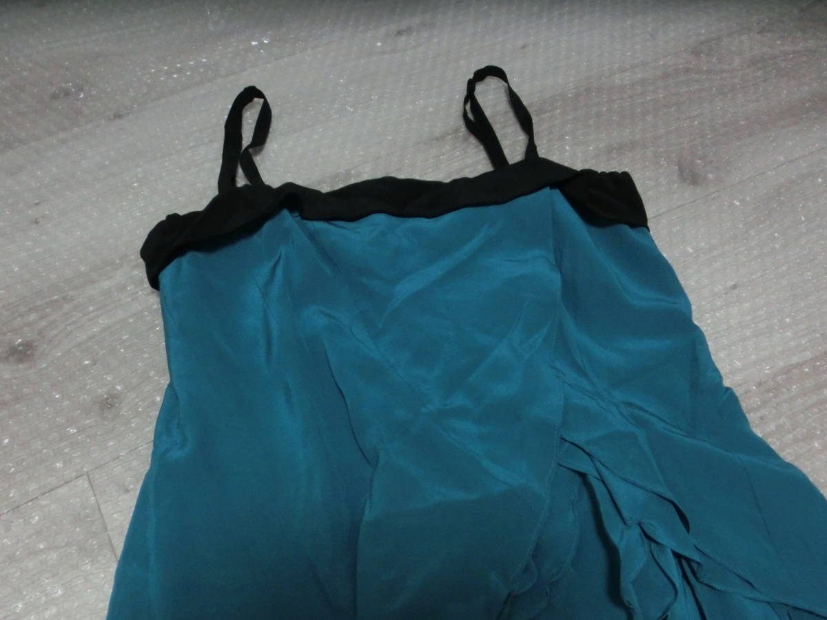 Diagram Diag Ram / Grace Continental / silk frill One-piece! turquoise green /size38/ outside fixed form possible 