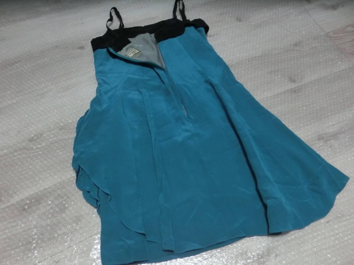 Diagram Diag Ram / Grace Continental / silk frill One-piece! turquoise green /size38/ outside fixed form possible 