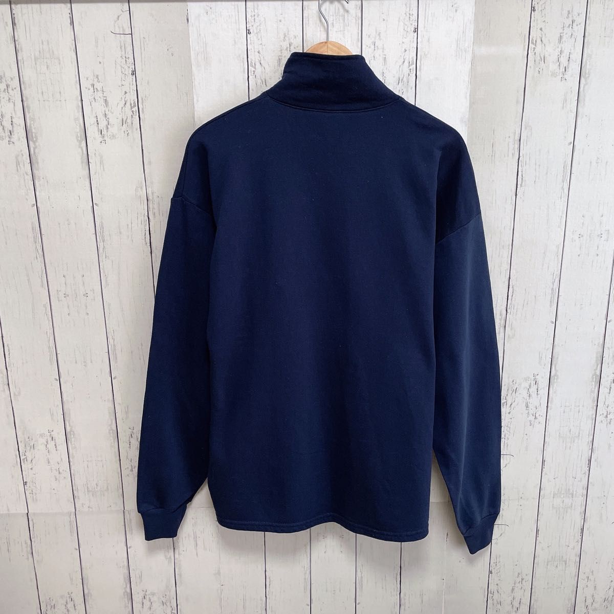 JERZEES 90s ハーフジップスウェット XL ネイビー 刺繍 USA古着 JERZEES 90s ハーフジップスウェット XL ネイビー 刺繍 USA古着