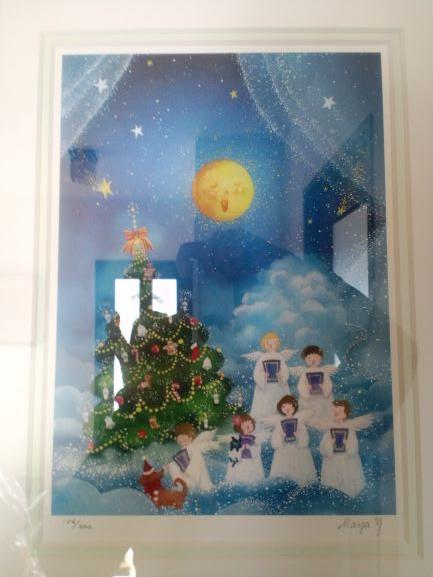 横山 真弥 天使のクリスマスコンサート アーカイバル・プリント 横山真弥 「天使のクリスマスコンサート」 額 箱 アーカイバル