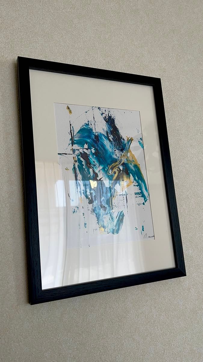 額装 原画 絵画 アート 青 金 インテリア 海外 ホテル ギフト 額装 原画 絵画 アート 青 金 インテリア 海外 ホテル ギフト