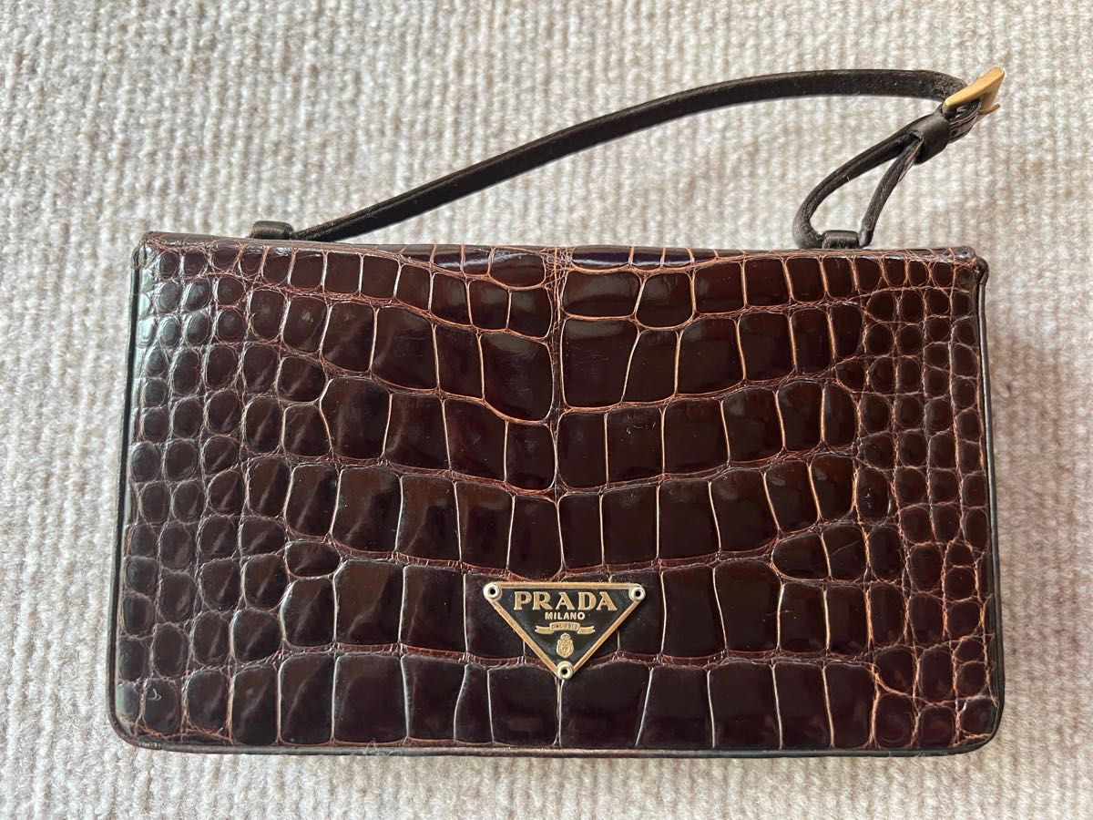 希少 入手困難 PRADA プラダ 未使用 クロコダイル ミニバッグ 希少 入手困難 PRADA プラダ 未使用 クロコダイル ミニバッグ