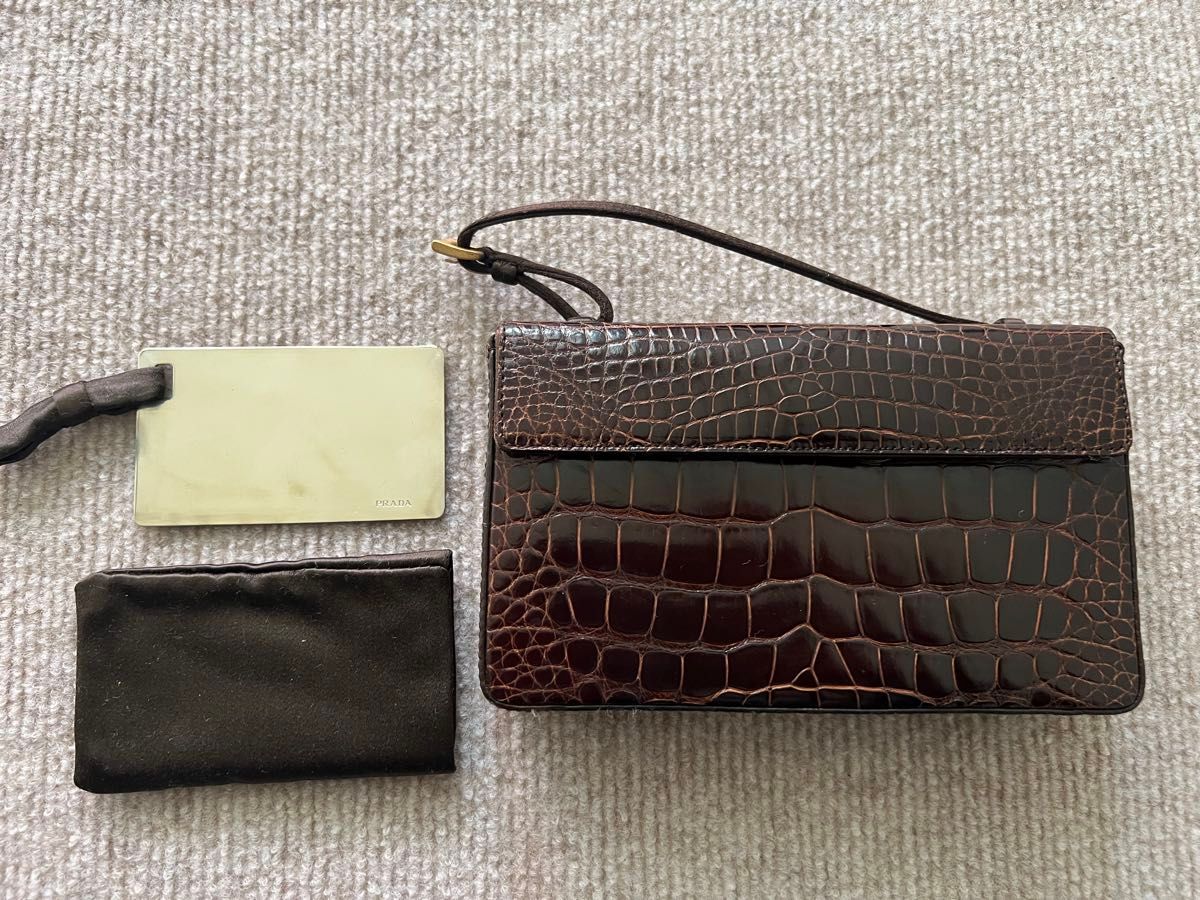 希少 入手困難 PRADA プラダ 未使用 クロコダイル ミニバッグ 希少 入手困難 PRADA プラダ 未使用 クロコダイル ミニバッグ