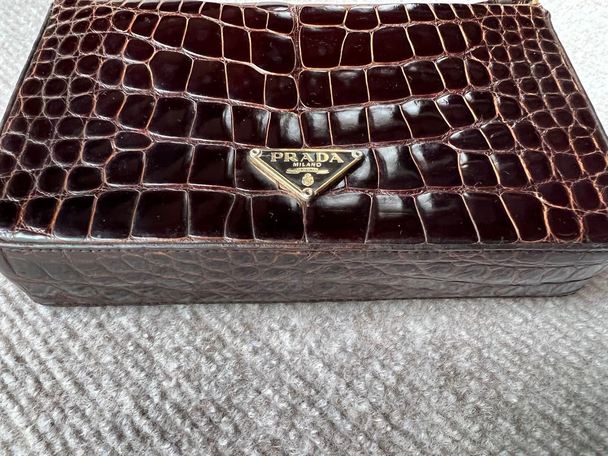 希少 入手困難 PRADA プラダ 未使用 クロコダイル ミニバッグ 希少 入手困難 PRADA プラダ 未使用 クロコダイル ミニバッグ