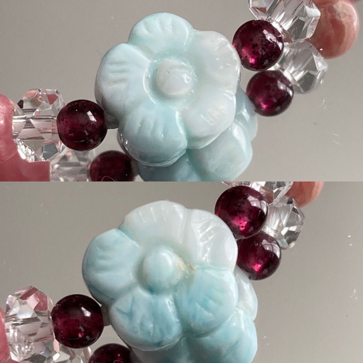*いちごウサギ*水晶龍神彫り アラシャン瑪瑙 ブレスレット いちごウサギ様専用*水晶龍神彫り アラシャン瑪瑙 ブレスレット