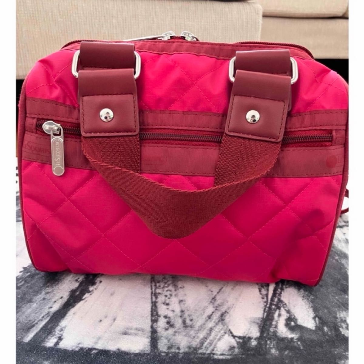 美品】新品 レスポートサック MINI SATCHEL BAGピンクピーコック 美品】新品 レスポートサック MINI SATCHEL BAGピンクピーコック