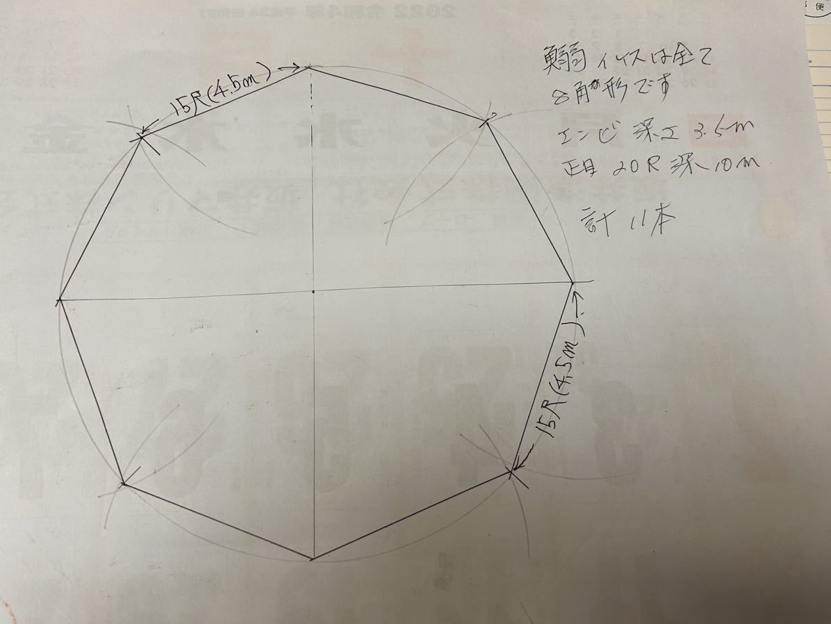 イワシ★★イワシ生け簀★エンビ製4,5寸(4,5m)8角でイワシも泳ぐぜ!!中古!7