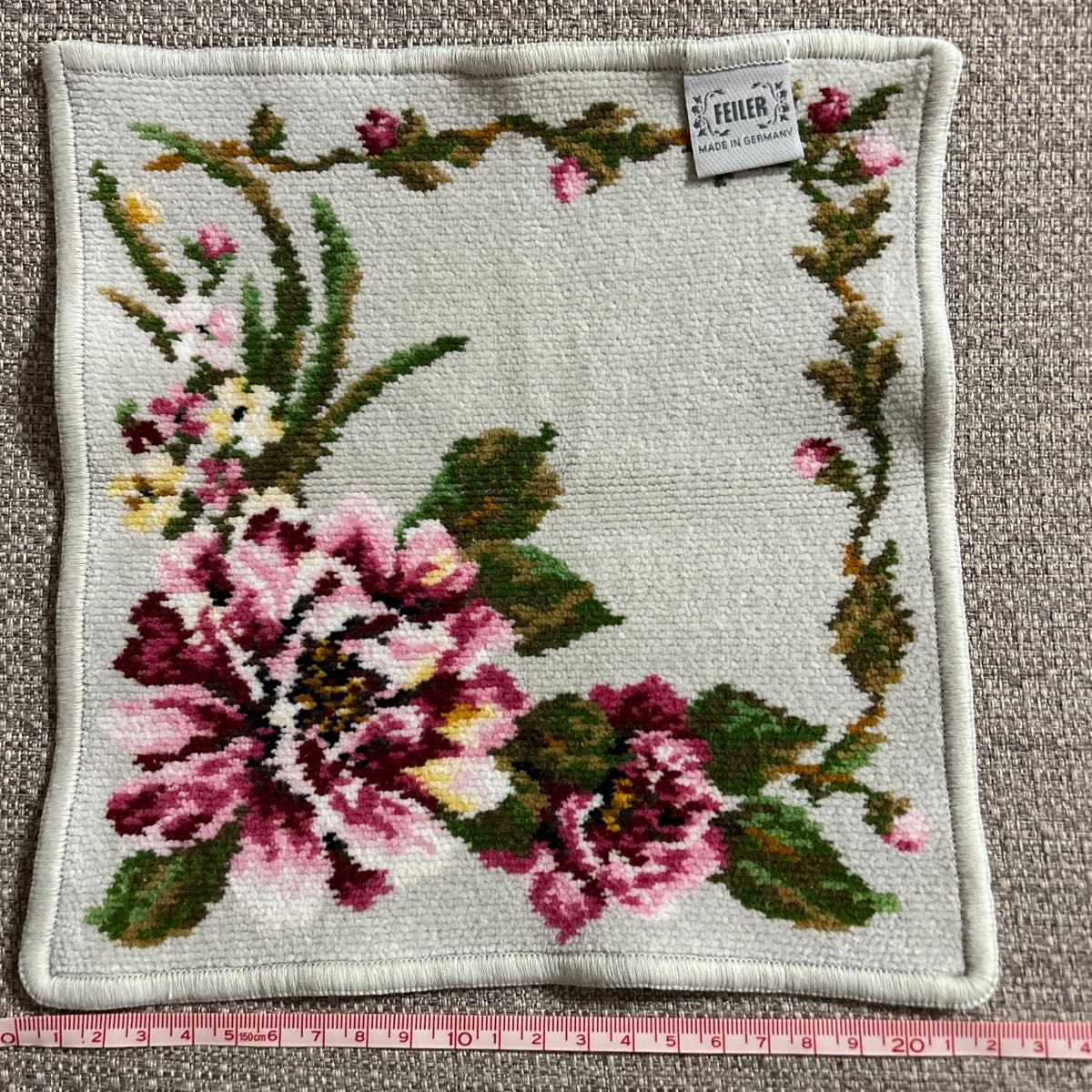 used品】FEILER フェイラー ハンカチ 3枚セット 花柄 シェニール used品】FEILER フェイラー ハンカチ 3枚セット 花柄 シェニール