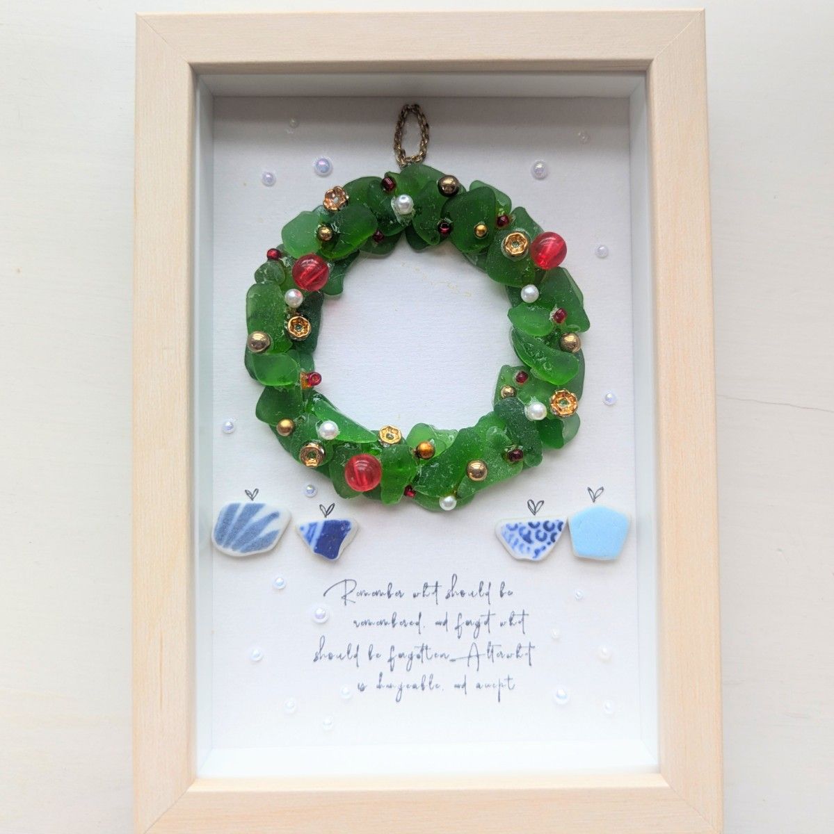 クリスマスリース】シーグラスアート シーグラス シー陶器 クリスマスリース】シーグラスアート シーグラス シー陶器