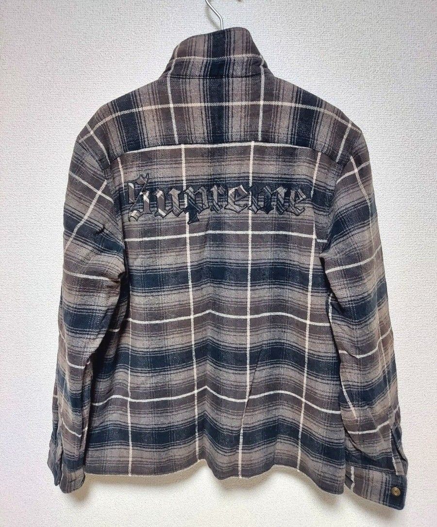 Supreme~ 裏ボアシャツジャケット M チェック柄 バックロゴ Supreme~ 裏ボアシャツジャケット M チェック柄 バックロゴ