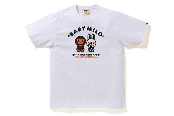 Lサイズ A BATHING APE Mid Autumn Festival Glow tee 中秋の名月コラボ 中秋節(jié) アベイジングエイプ ベイプ Tシャツ 白 White