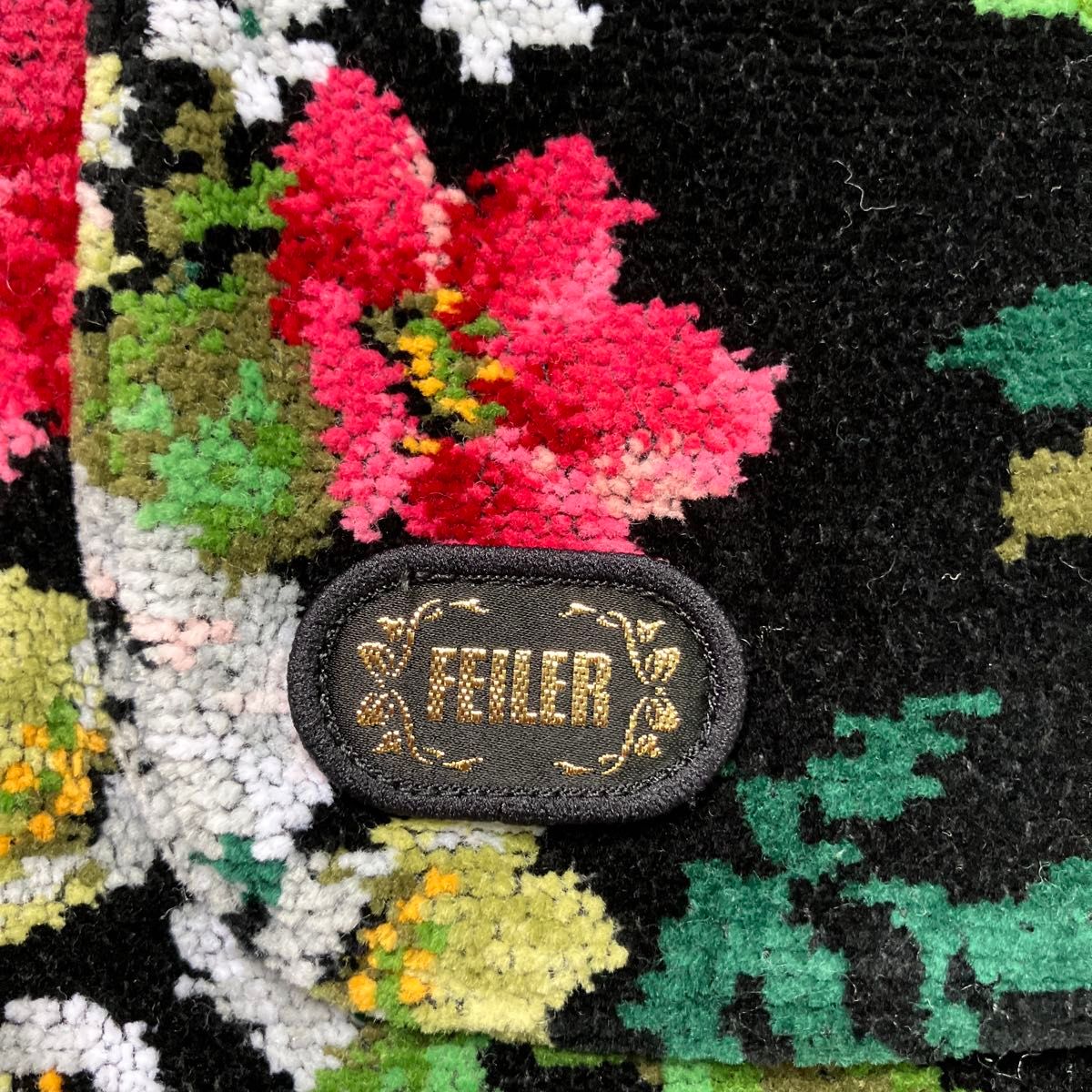 美品 Feiler フェイラー シェニール織 花柄 エプロン タオル地 美品 Feiler フェイラー シェニール織 花柄 エプロン タオル地