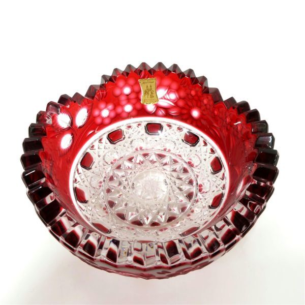 3750円 Meissen/マイセン クリスタル 赤被せ切子 ボウル - マイセン 3750円 Meissen/マイセン クリスタル 赤被せ切子 ボウル - マイセン