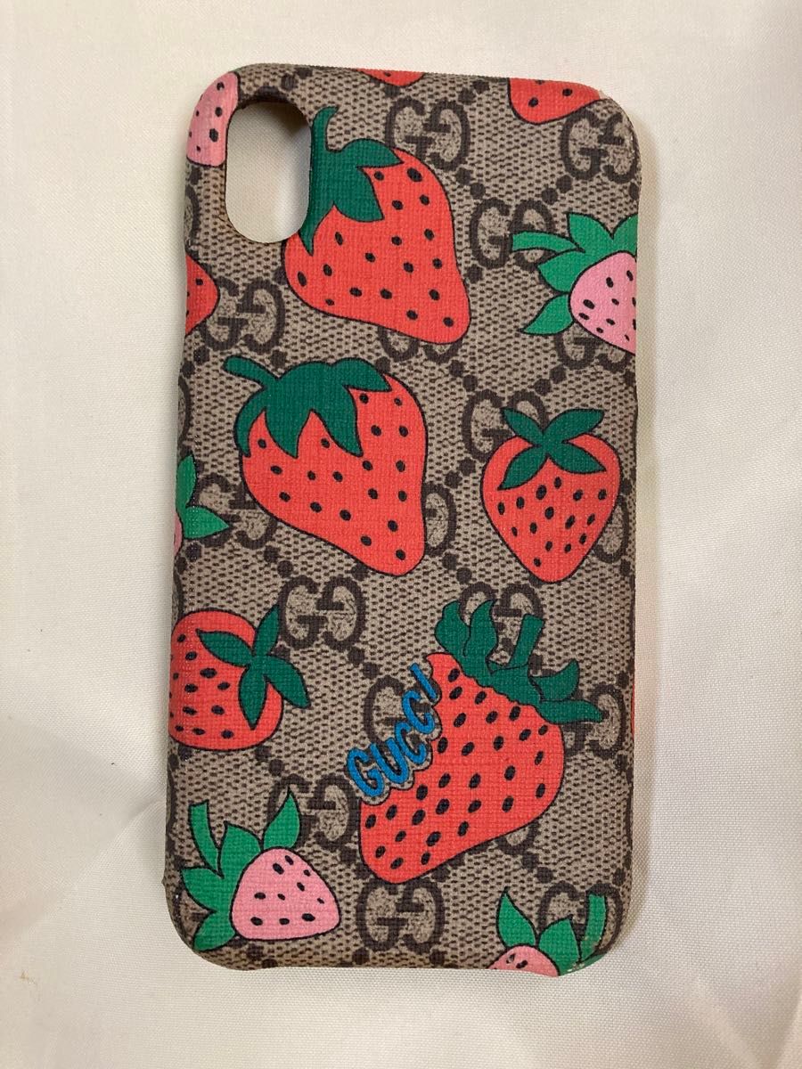 GUCCI iPhone XRケース グッチ アイフォンケース ストロベリー GUCCI iPhone XRケース グッチ アイフォンケース ストロベリー