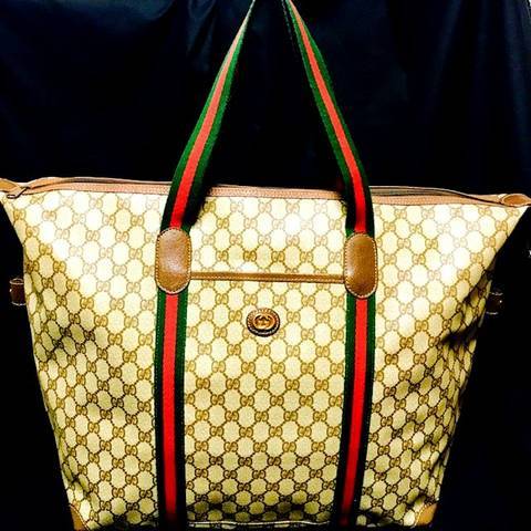 年末半額セール！大きい！58㎝！オールドグッチ GUCCI バッグ シェリーライン_画像1