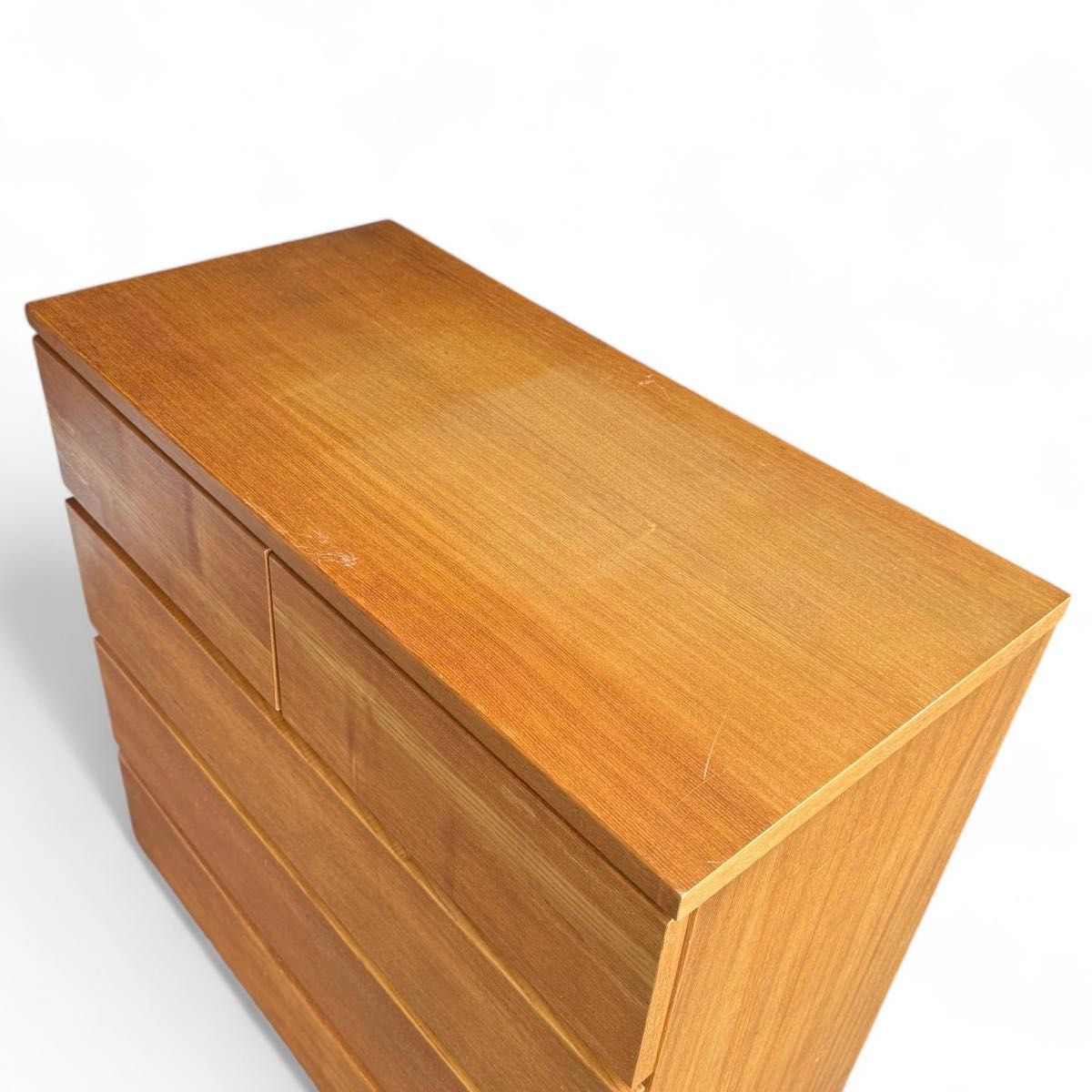 廃盤】無印良品 MUJI タモ材 4段チェスト 脚付き 天然木 幅80cm 廃盤】無印良品 MUJI タモ材 4段チェスト 脚付き 天然木 幅80cm