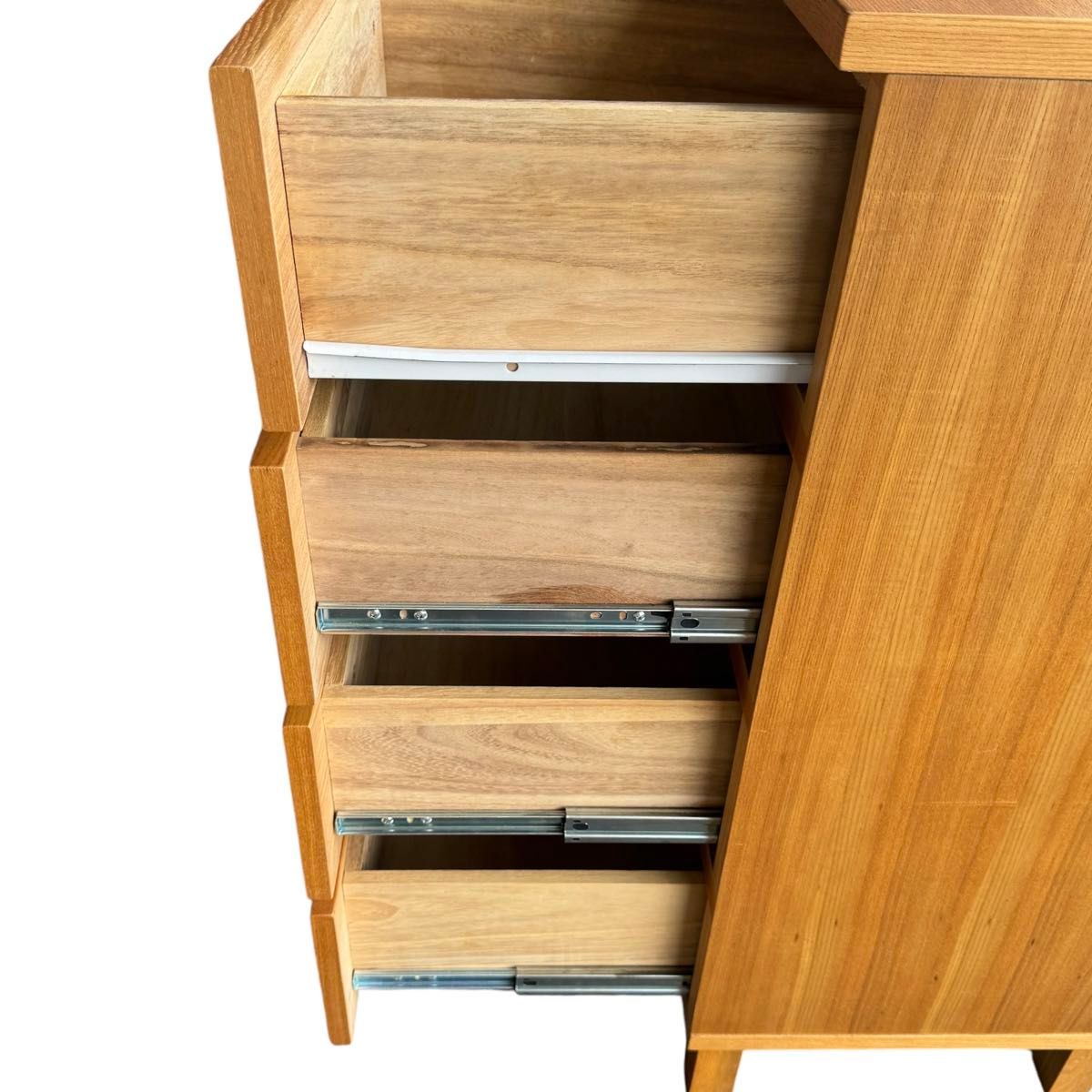 廃盤】無印良品 MUJI タモ材 4段チェスト 脚付き 天然木 幅80cm 廃盤】無印良品 MUJI タモ材 4段チェスト 脚付き 天然木 幅80cm