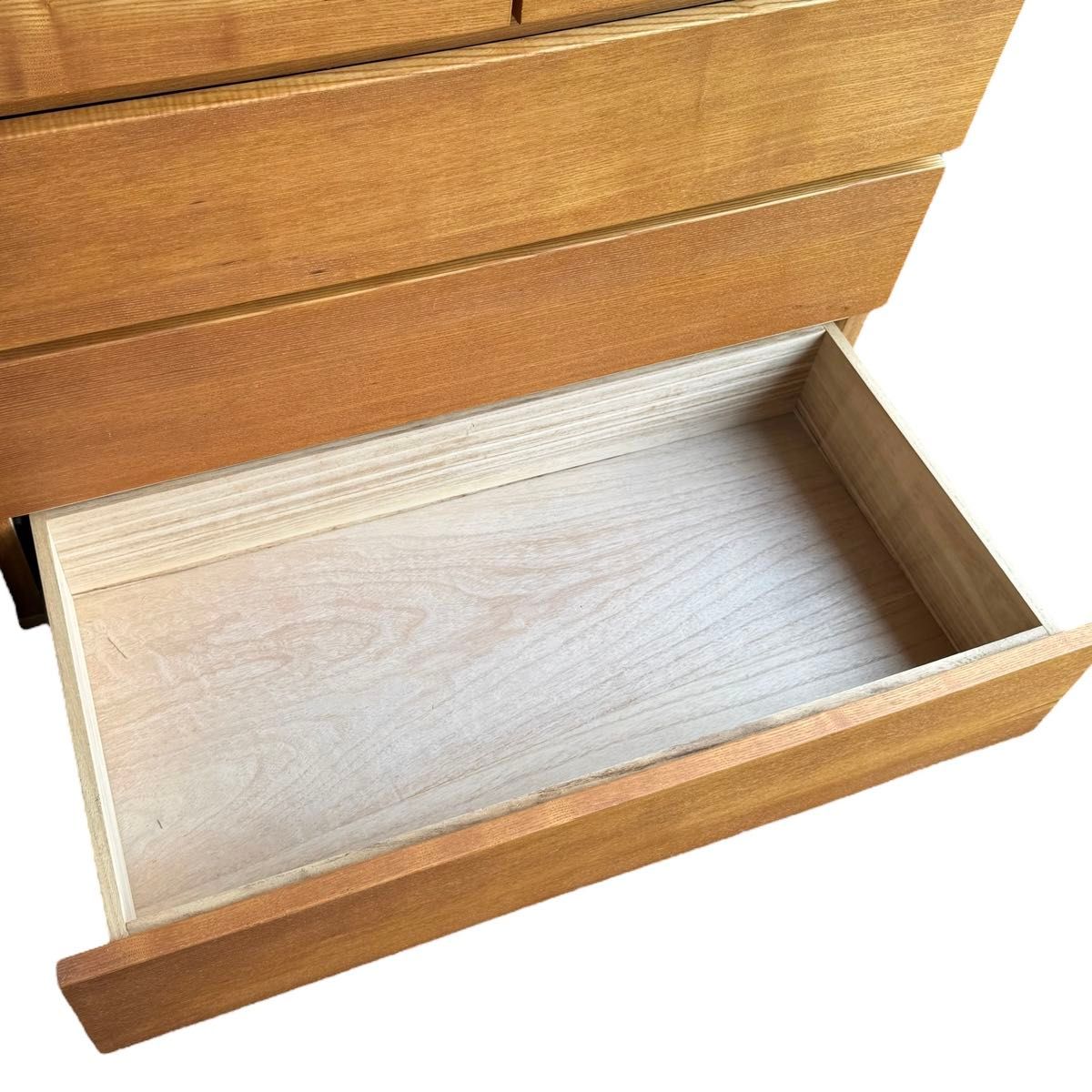 廃盤】無印良品 MUJI タモ材 4段チェスト 脚付き 天然木 幅80cm 廃盤】無印良品 MUJI タモ材 4段チェスト 脚付き 天然木 幅80cm