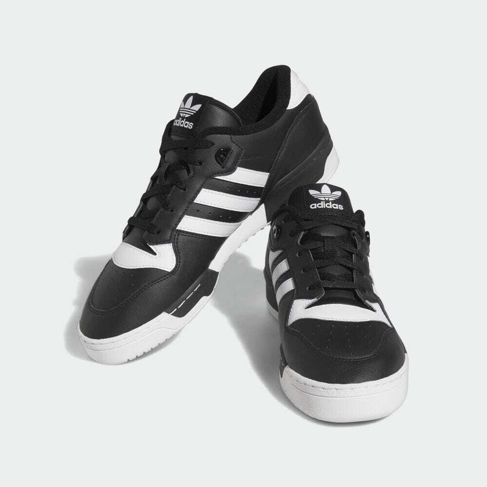 アディダス ライバルリー ロー 27cm ブラック ホワイト 税込定価14300円 adidas RIVALRY LOW メンズスニーカー 黒 白 天然皮革