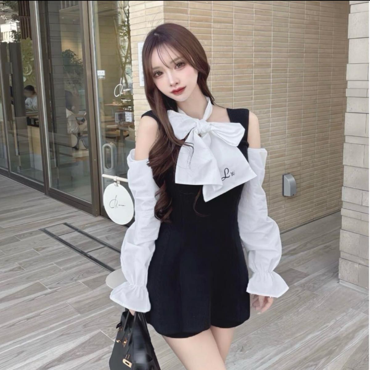 ルミニョン Lu ribbon docking knit set up Lumignon ルミニョン Lu ribbon docking knit set up Lumignon