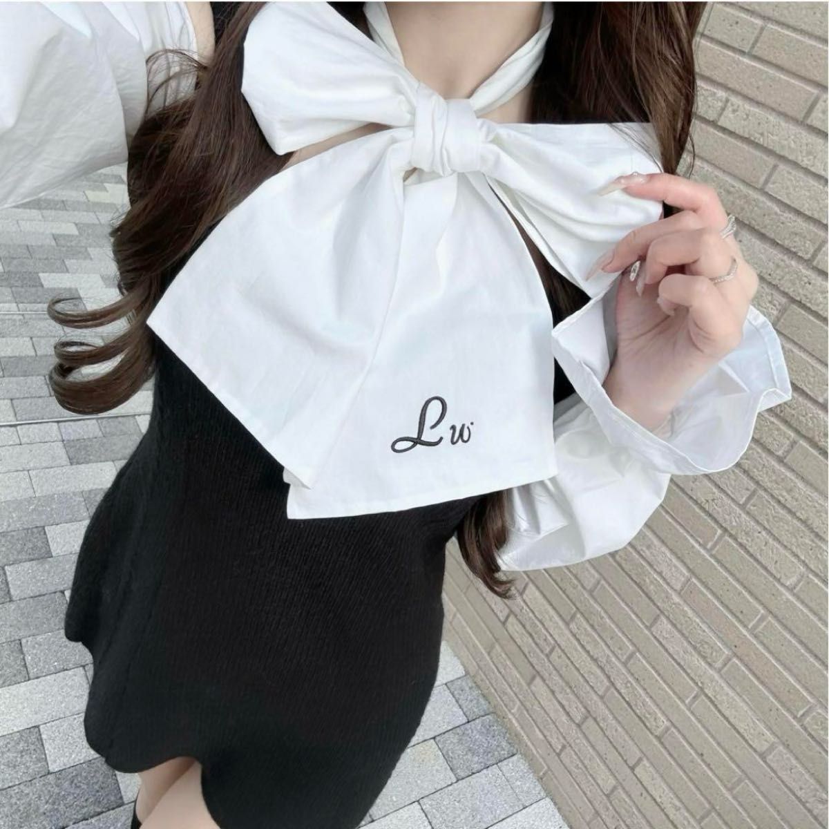 ルミニョン Lu ribbon docking knit set up Lumignon ルミニョン Lu ribbon docking knit set up Lumignon
